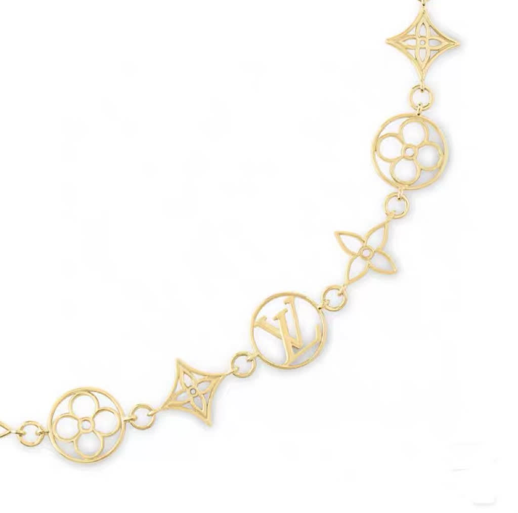 Louis Vuitton Gold-Plated Monogram Necklace
